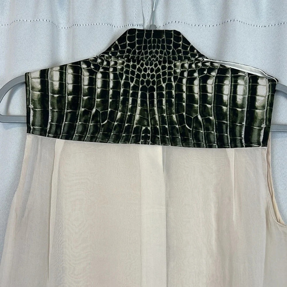 Reed Krakoff Sleeveless Hidden Button Up Closure Silk Blend Size 2 - Picture 5 of 9